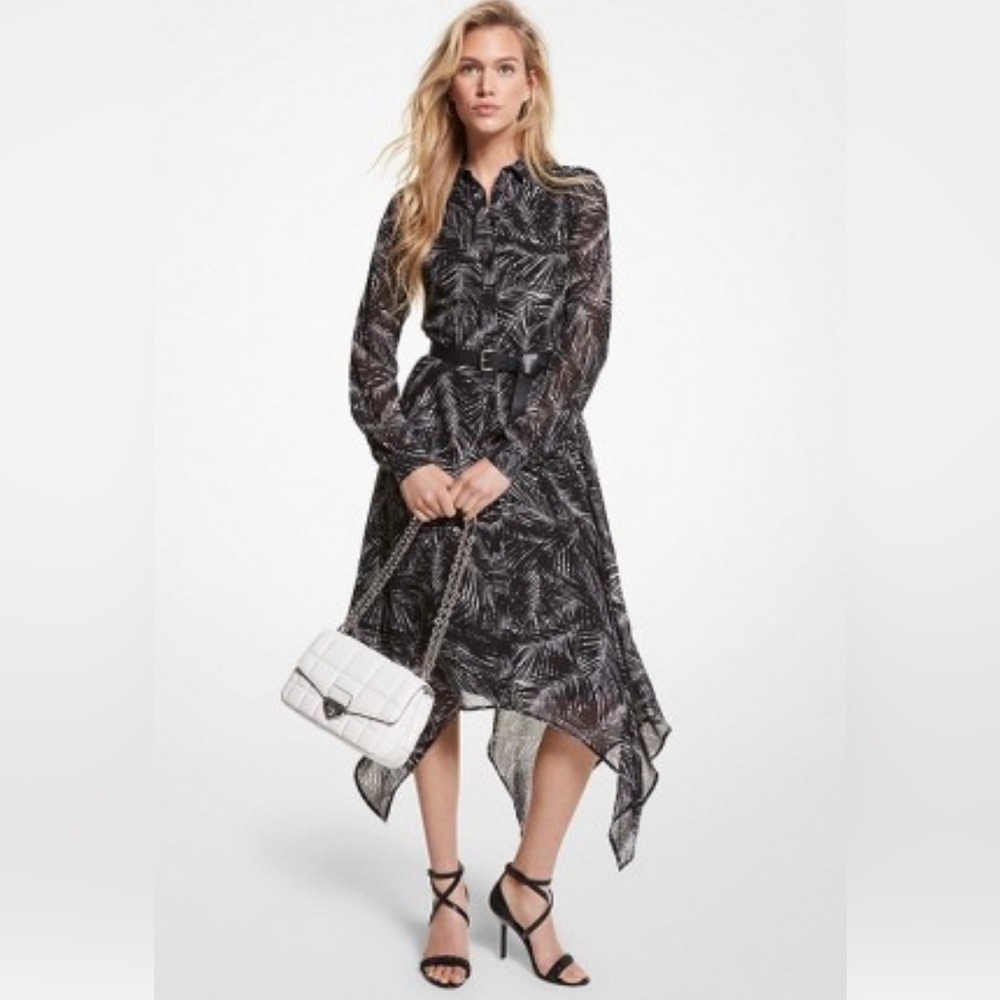 MICHAEL BY MICHAEL KORS - PALM
PATTERNED GEORGETTE DRESS Size M-